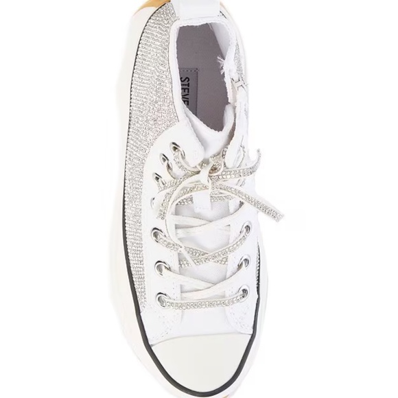 Shaft Rhinestone Embellished High Top Platform Sneakers - Picture 2 of 13